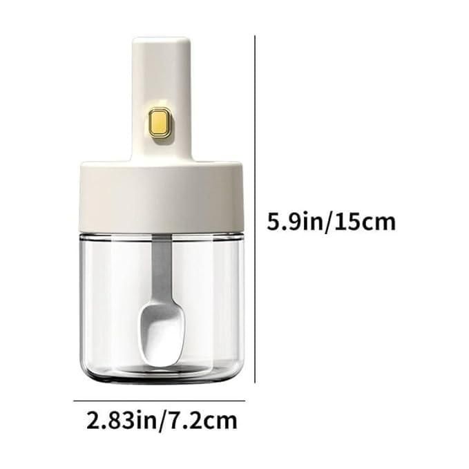 Luxury Glass Telescopic Seasoning Tank with Integrated Spoon Lid ✨